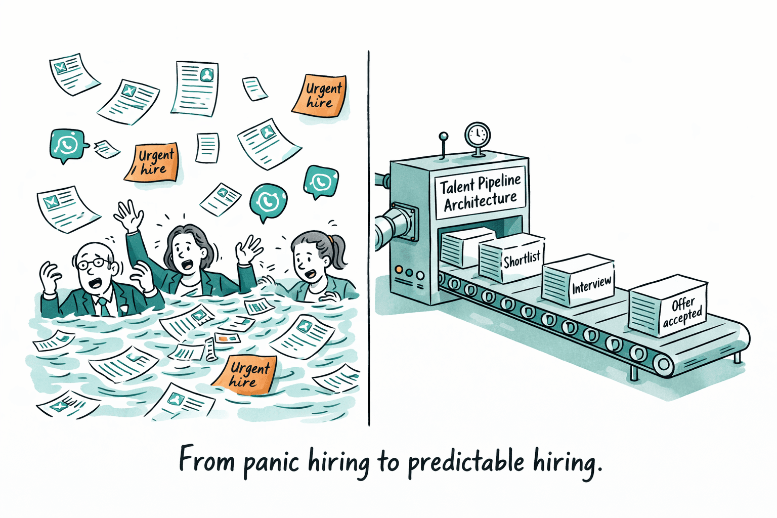From panic hiring to predictable hiring illustration